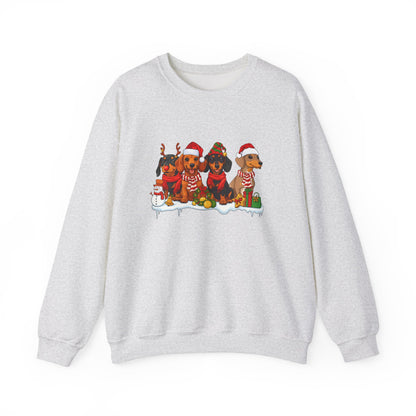 Unisex Heavy Blend™ mw2011 | Dachshund Christmas Sweatshirt – Cute Sausage Dog Holiday Crewneck | Funny Unisex Winter Gift