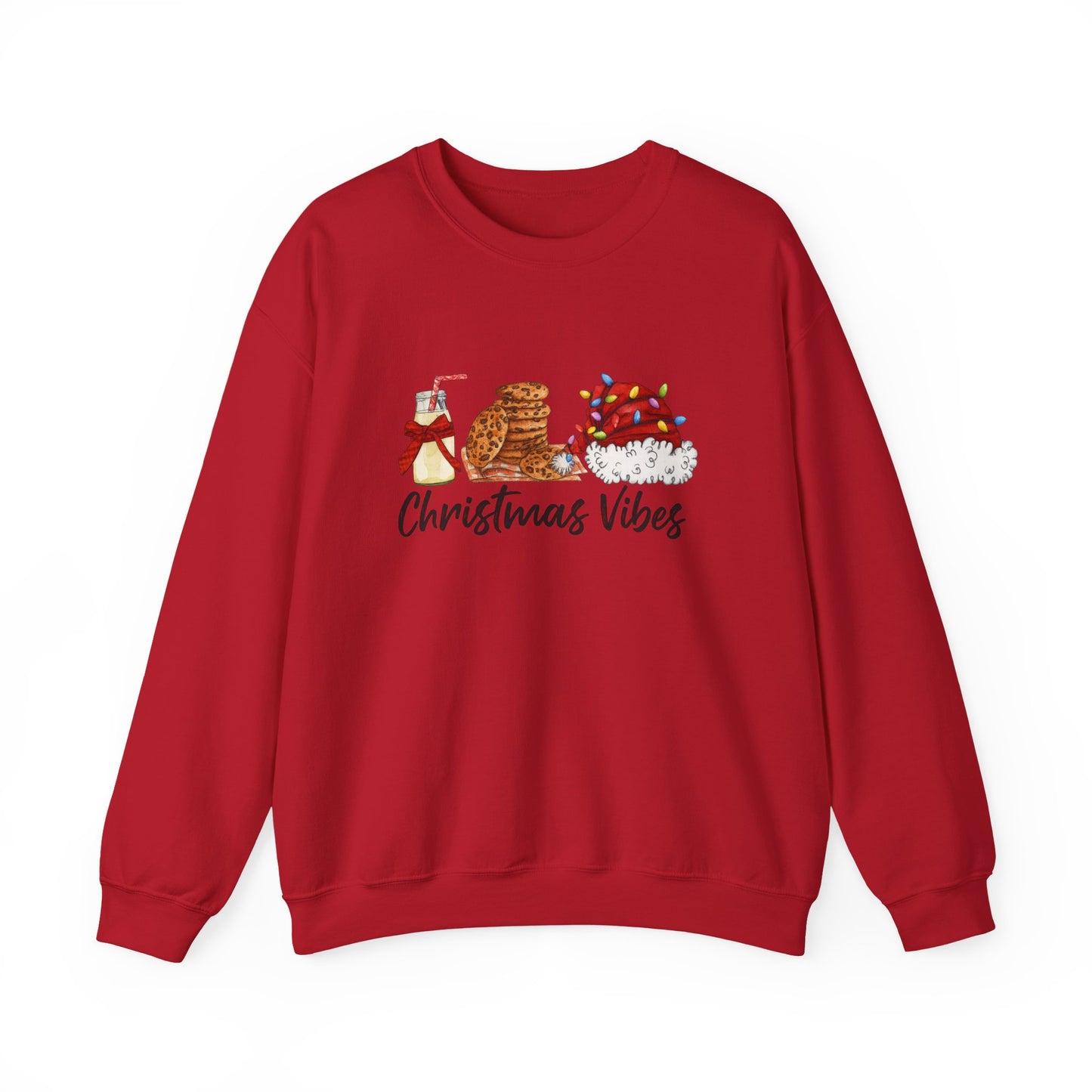Unisex Heavy Blend™ mw2029 | Christmas Vibes Sweatshirt – Festive Milk & Cookies Holiday Crewneck | Cozy Unisex Winter Gift