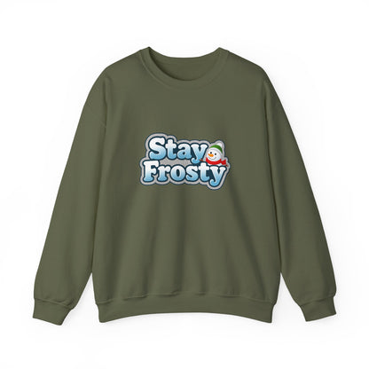 Unisex Heavy Blend™ mw2099 | Stay Frosty Christmas Sweatshirt – Funny Snowman Holiday Crewneck, Cozy Winter Xmas Gift