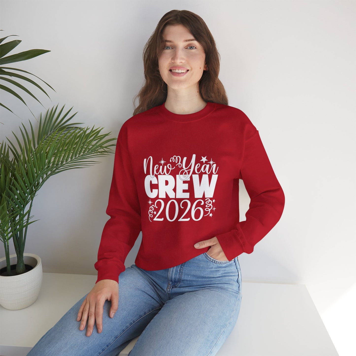 Unisex Heavy Blend™ mw2033 | New Year Crew Sweatshirt – Matching Family Party Outfit | Festive Unisex New Year’s Eve Gift