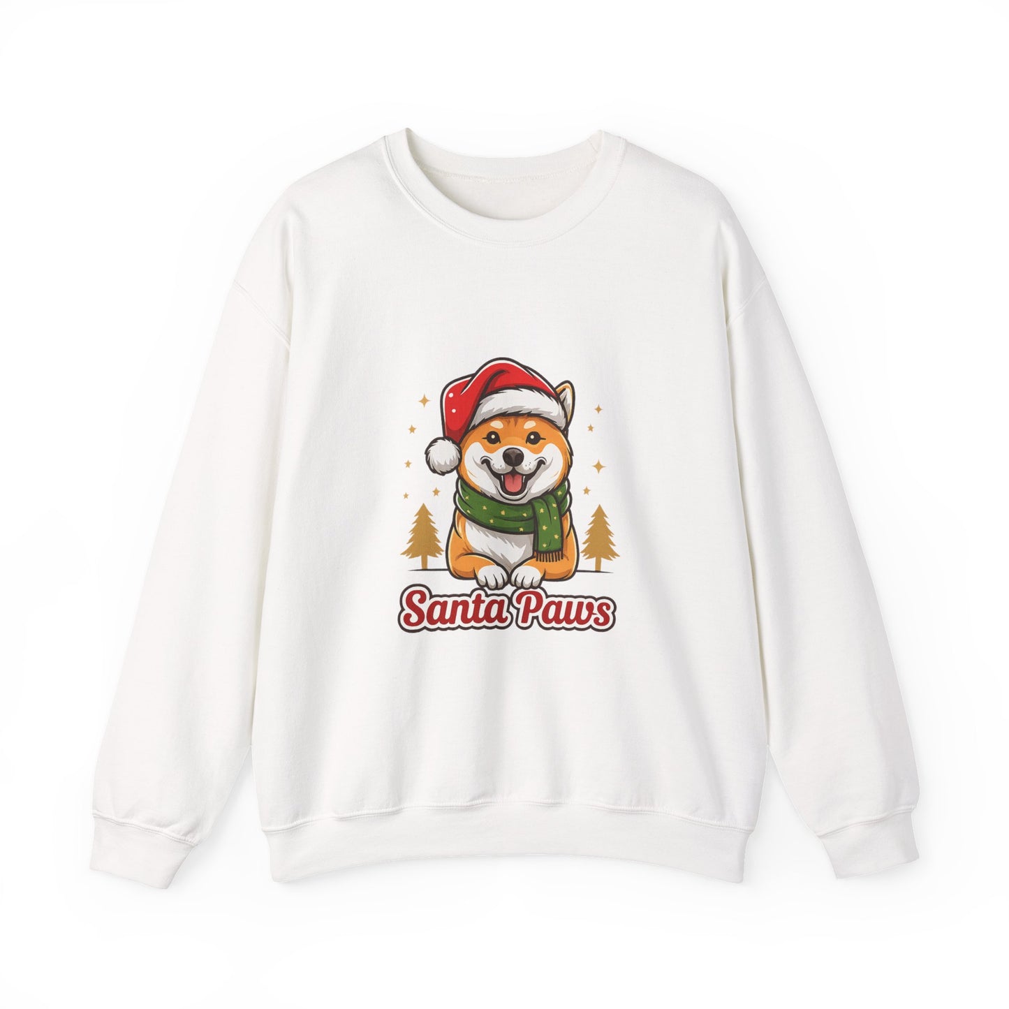 Unisex Heavy Blend™ mw2097 | Santa Paws Shiba Inu Christmas Sweatshirt – Cute Dog Holiday Crewneck, Festive Xmas Gift for Pet Lovers