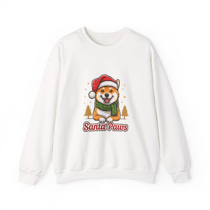 Unisex Heavy Blend™ mw2097 | Santa Paws Shiba Inu Christmas Sweatshirt – Cute Dog Holiday Crewneck, Festive Xmas Gift for Pet Lovers