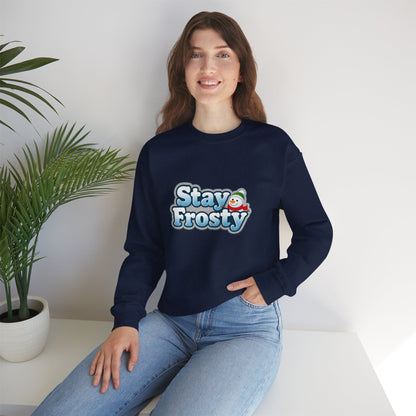 Unisex Heavy Blend™ mw2099 | Stay Frosty Christmas Sweatshirt – Funny Snowman Holiday Crewneck, Cozy Winter Xmas Gift