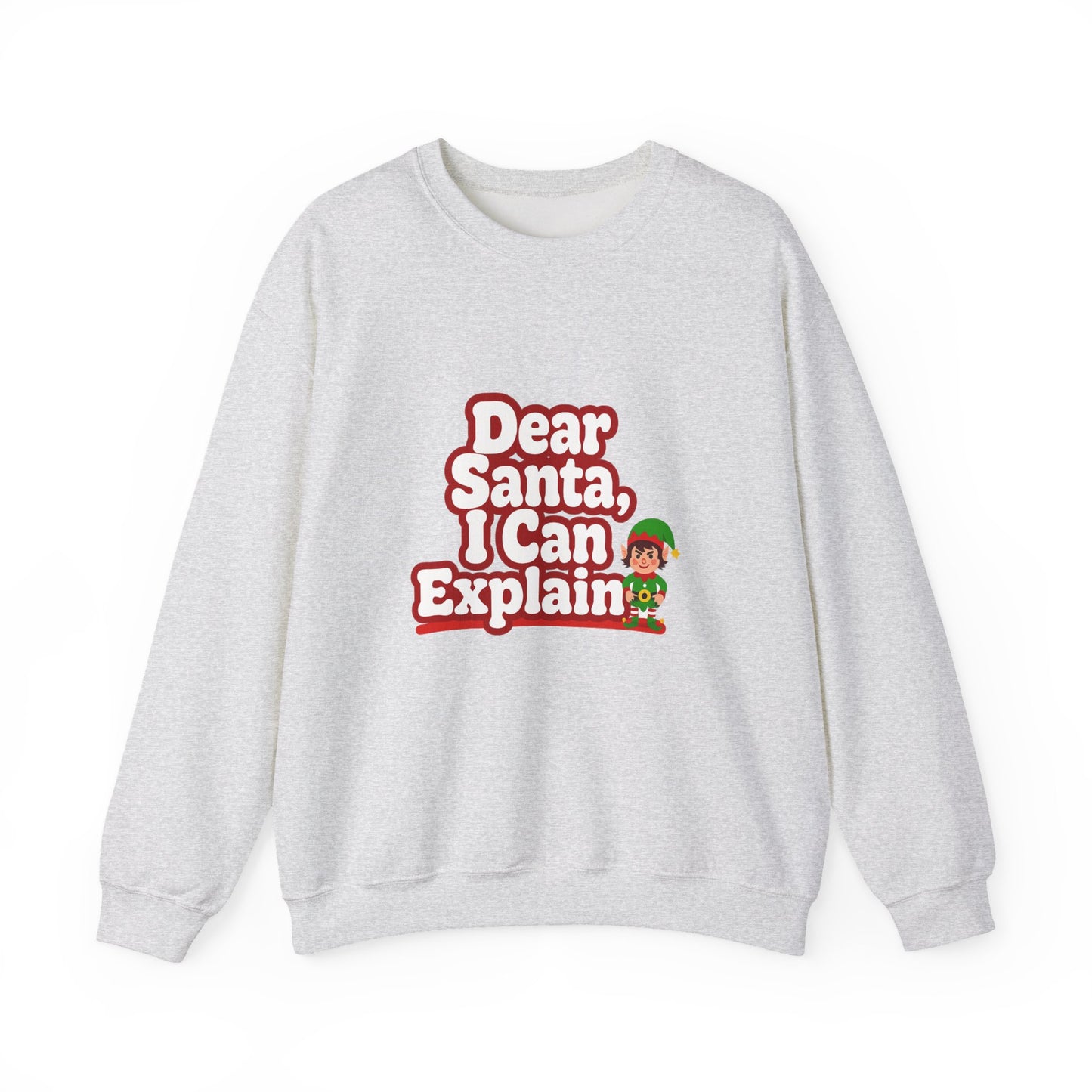 Unisex Heavy Blend™ mw2073 | Dear Santa I Can Explain Sweatshirt – Funny Christmas Elf Crewneck, Cute Holiday Pullover Sweater Gift