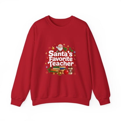 Unisex Heavy Blend™ mw2088 | Santa’s Favorite Teacher Christmas Sweatshirt – Cute Holiday Gift for Teachers, Festive Pullover