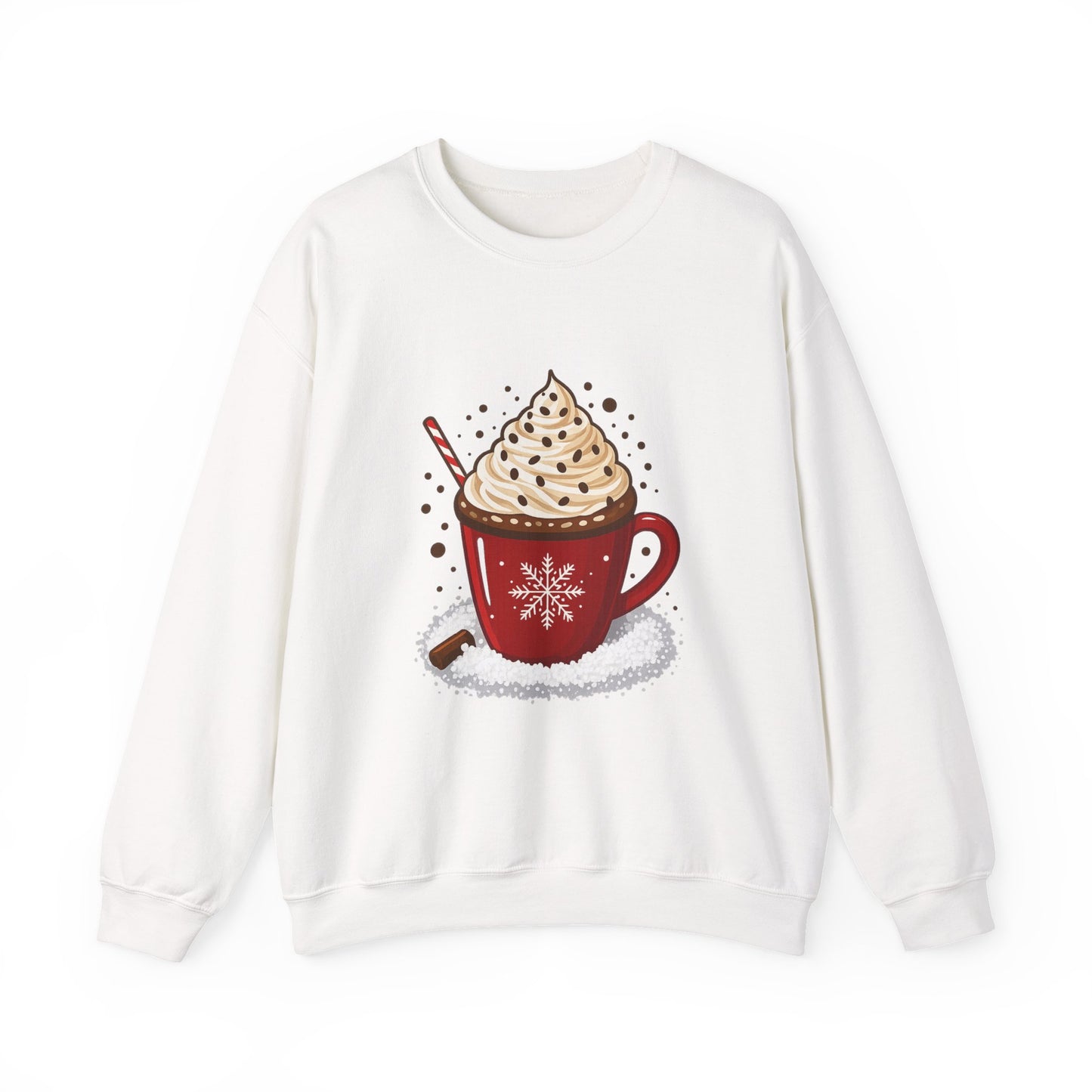 Unisex Heavy Blend™ mw2056 | Hot Cocoa Christmas Sweatshirt – Festive Holiday Mug Crewneck, Winter Hot Chocolate Pullover Sweater