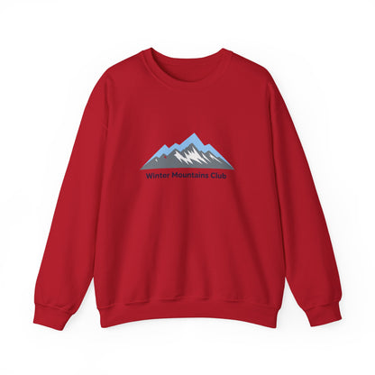 Unisex Heavy Blend™ mw2069 | Winter Mountains Club Sweatshirt – Outdoors Hiking Adventure Crewneck, Cozy Winter Pullover Sweater