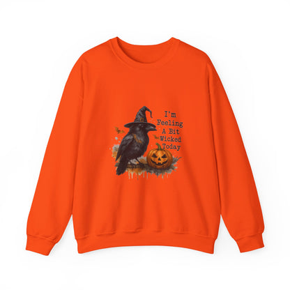 Unisex Heavy Blend™ Halloween Raven Sweatshirt – I’m Feeling Wicked Pumpkin Witch Design | mw1005