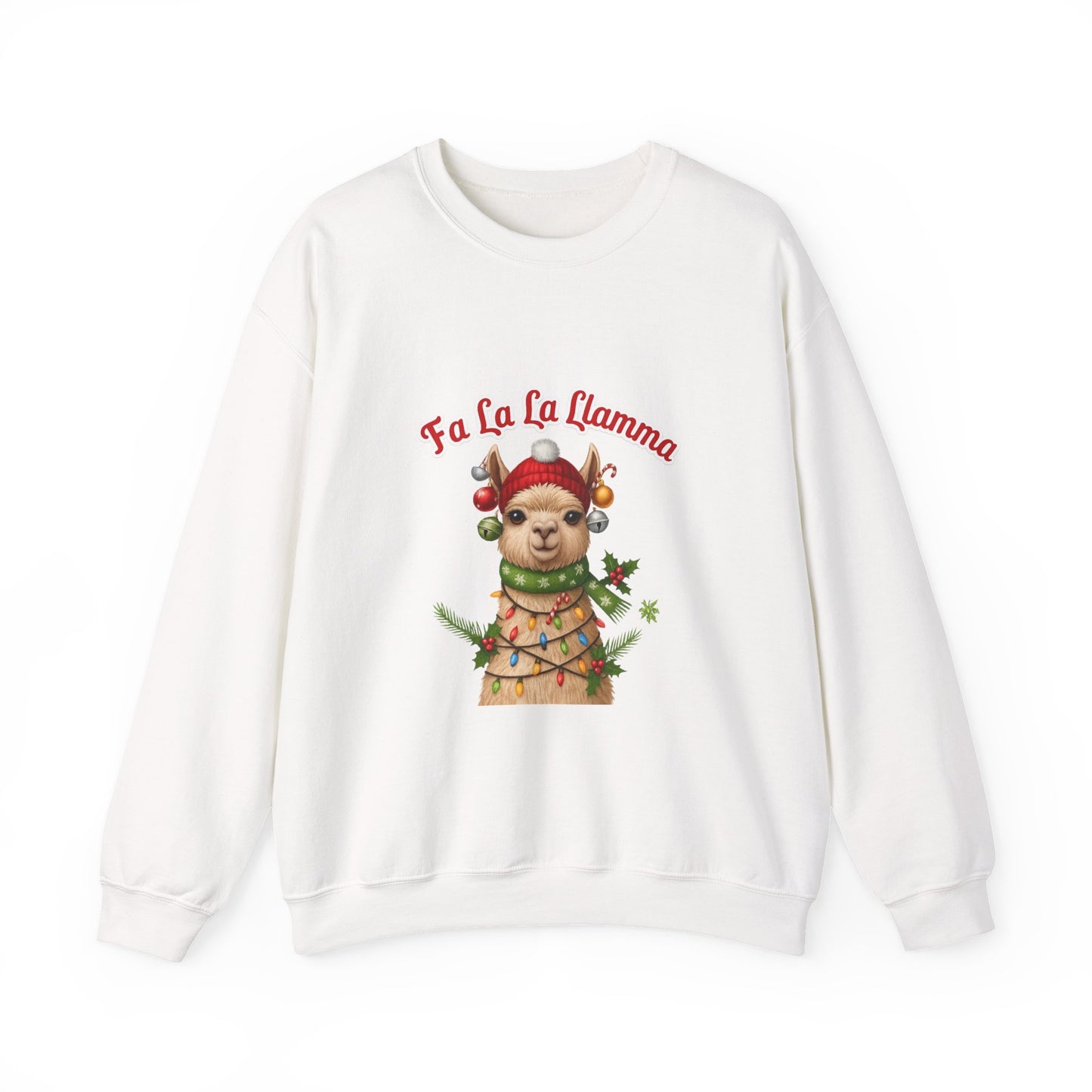 Unisex Heavy Blend™ mw2125 | Fa La La Llama Christmas Sweatshirt – Funny Holiday Llama Crewneck, Cute Festive Xmas Gift