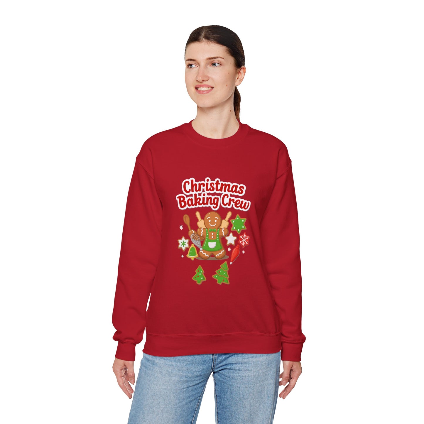 Unisex Heavy Blend™ mw2086 | Christmas Baking Crew Sweatshirt – Cute Gingerbread Cookie Holiday Pullover for Bakers & Family