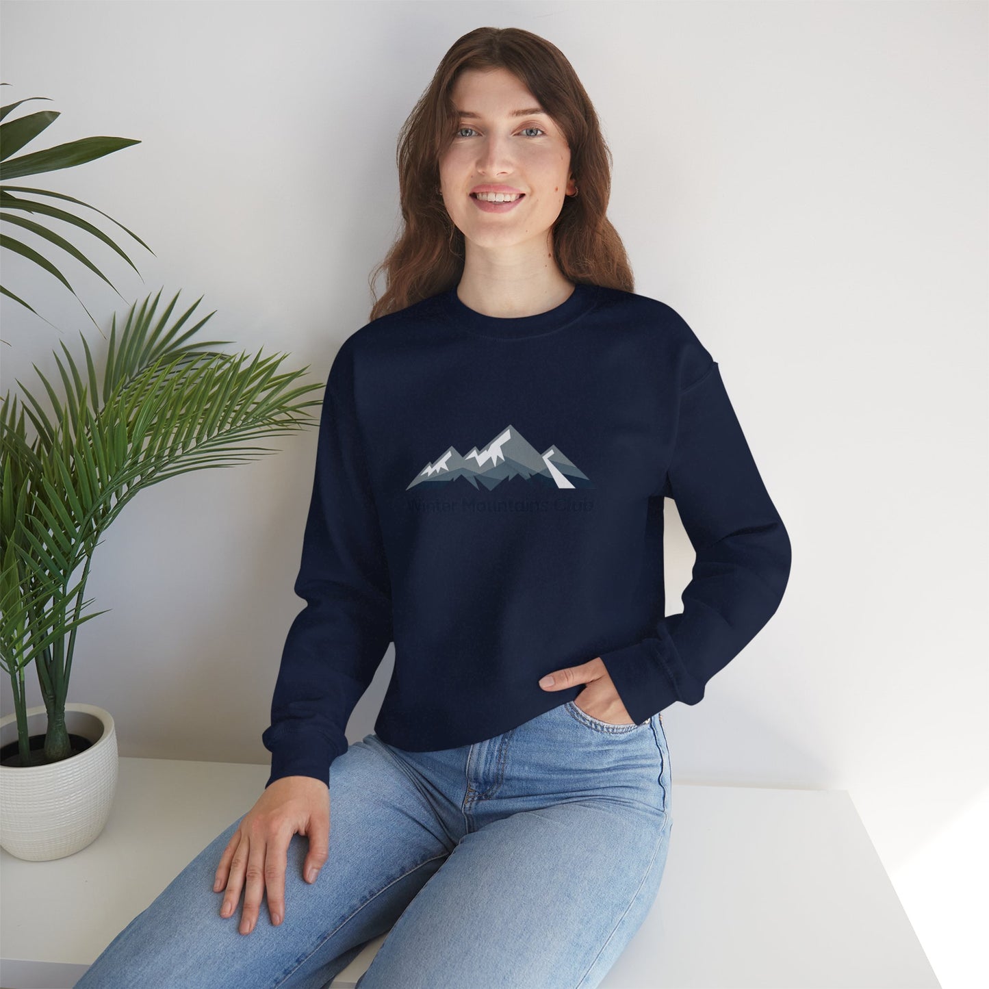 Unisex Heavy Blend™ mw2070 | Winter Mountains Club Sweatshirt – Outdoors Hiking Adventure Crewneck, Cozy Winter Pullover Sweater