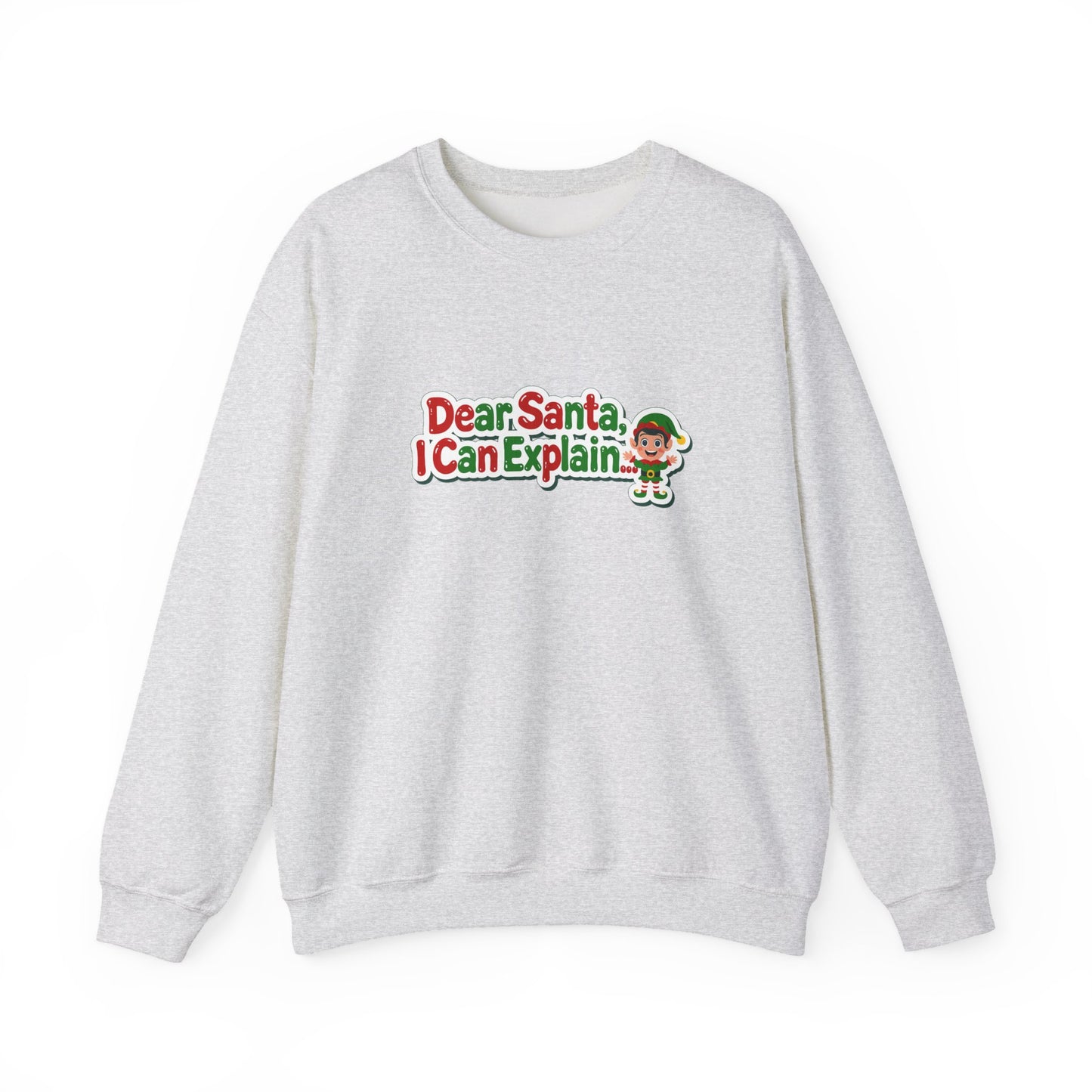Unisex Heavy Blend™ mw2072 | Dear Santa I Can Explain Sweatshirt – Funny Christmas Elf Holiday Crewneck, Festive Winter Pullover