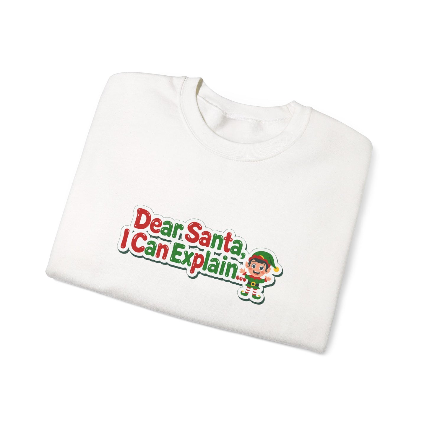 Unisex Heavy Blend™ mw2072 | Dear Santa I Can Explain Sweatshirt – Funny Christmas Elf Holiday Crewneck, Festive Winter Pullover