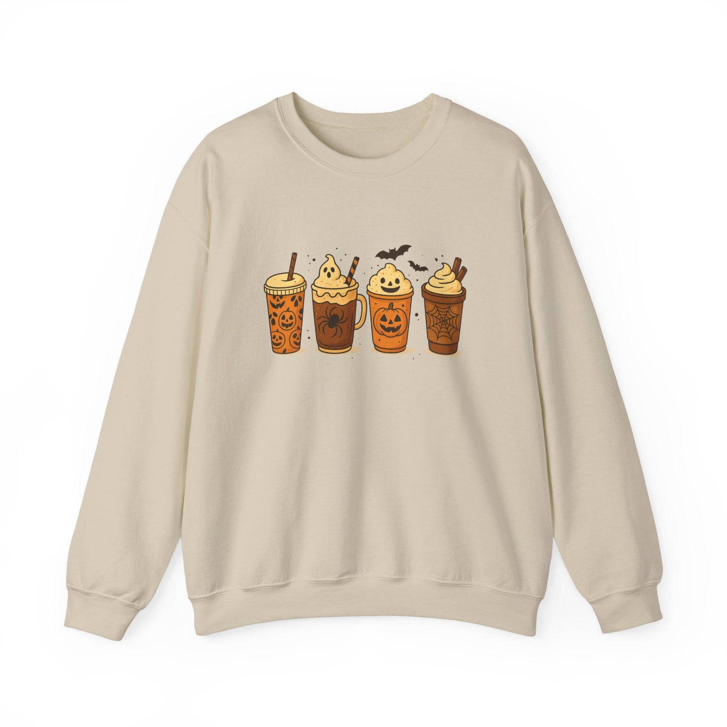 Unisex Heavy Blend™ Spooky Season Coffee Sweatshirt – Pumpkin Latte Halloween Vibes | mw1017