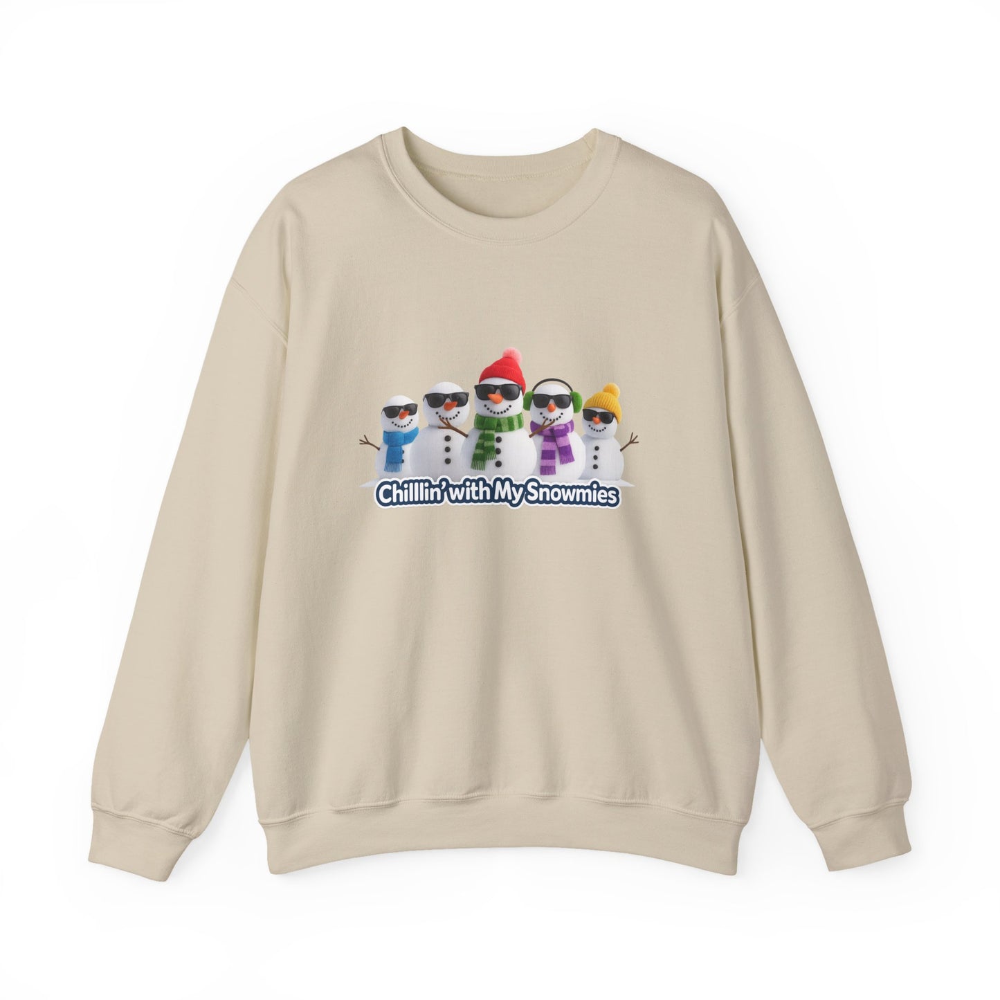 Unisex Heavy Blend™ mw2109 | Chillin’ With My Snowmies Christmas Sweatshirt – Funny Snowman Holiday Crewneck, Cute Winter Xmas Gift