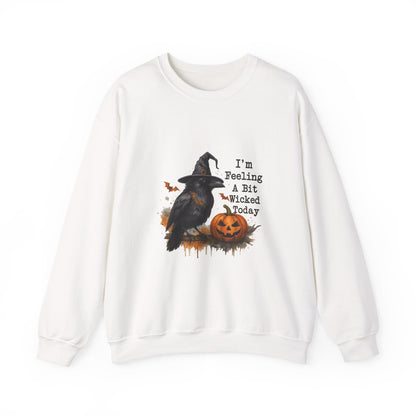 Unisex Heavy Blend™ Halloween Raven Sweatshirt – I’m Feeling Wicked Pumpkin Witch Design | mw1005