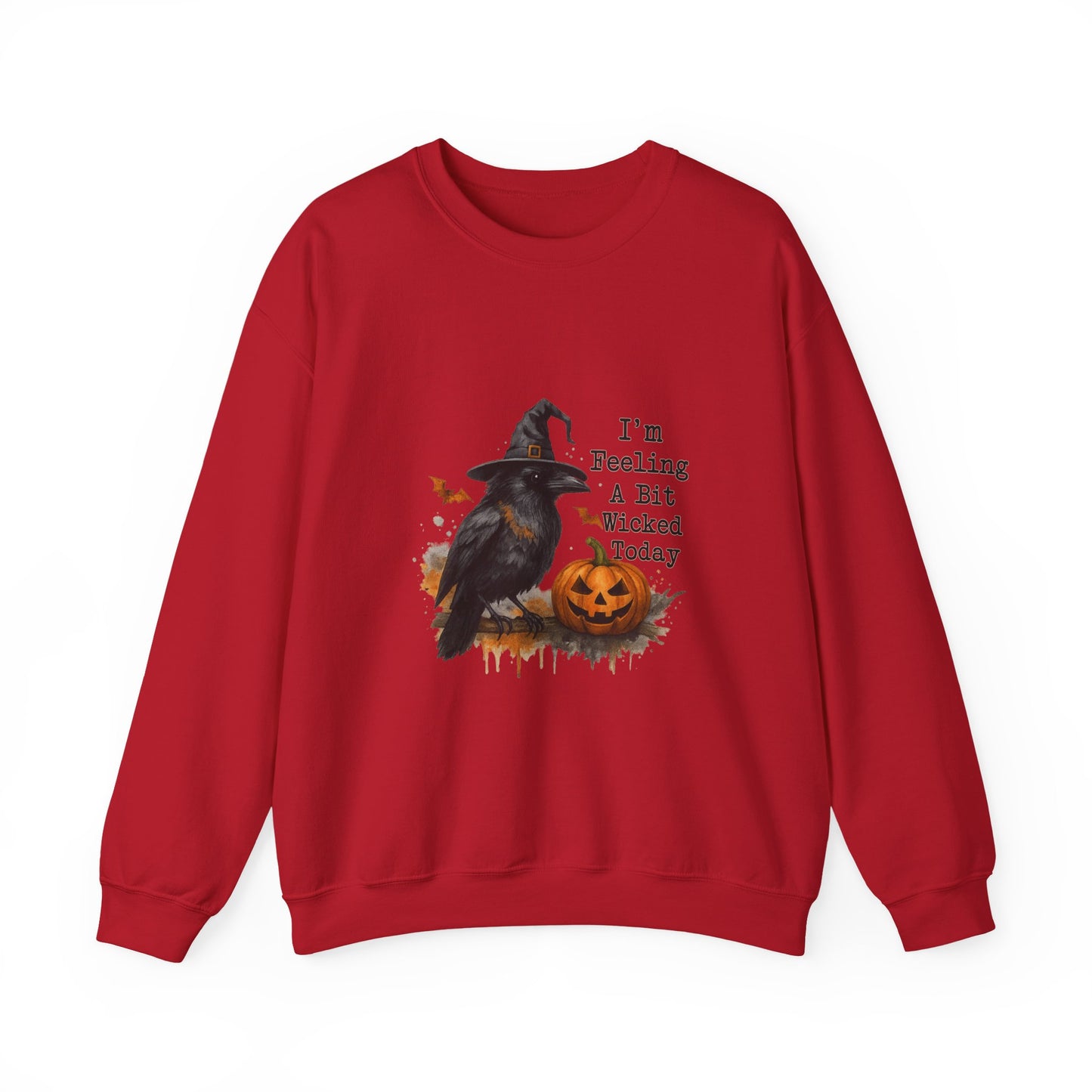 Unisex Heavy Blend™ Halloween Raven Sweatshirt – I’m Feeling Wicked Pumpkin Witch Design | mw1005