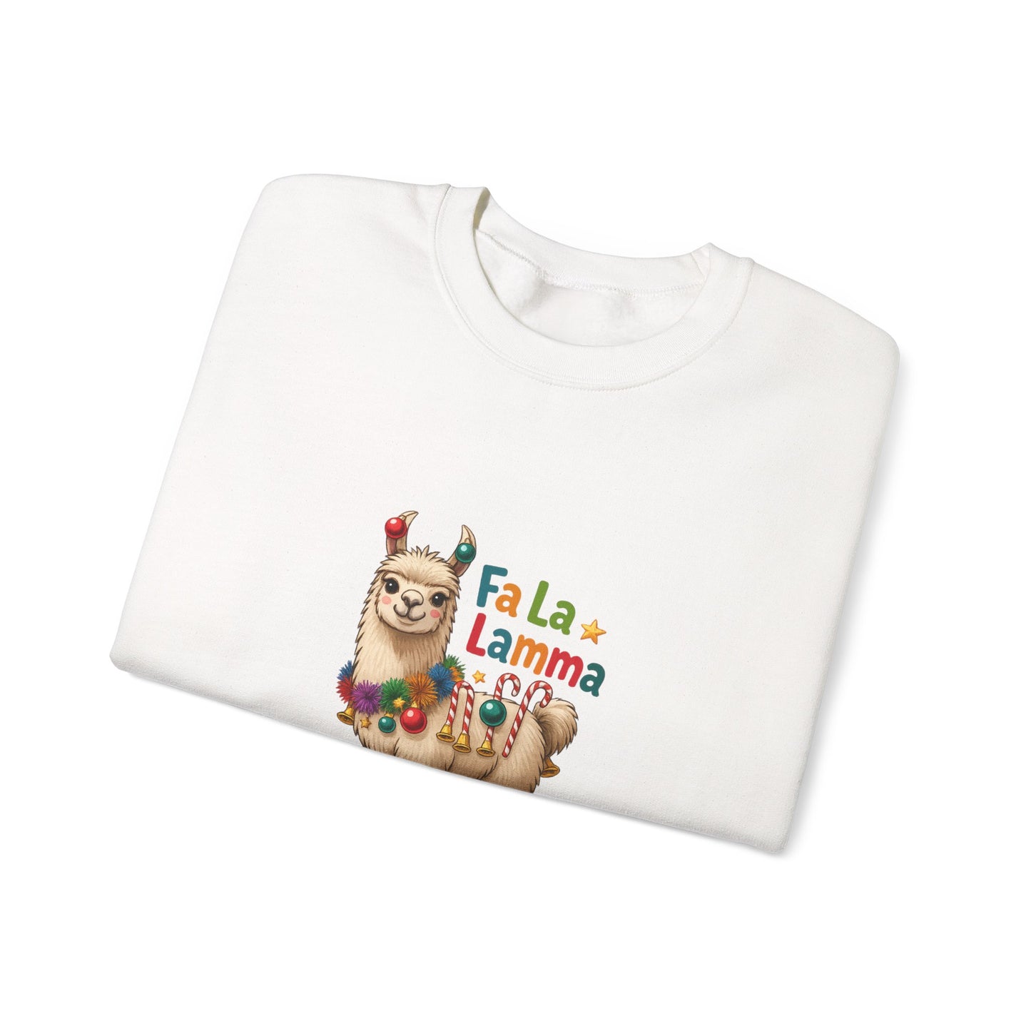 Unisex Heavy Blend™ mw2124 | Fa La La Llama Christmas Sweatshirt – Funny Holiday Llama Crewneck, Cute Festive Xmas Gift