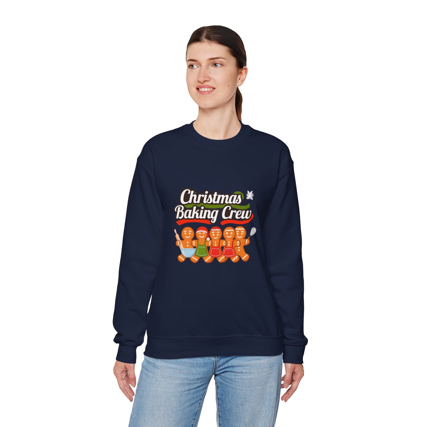Unisex Heavy Blend™ mw2092 | Christmas Baking Crew Sweatshirt – Gingerbread Cookie Lovers Holiday Pullover, Fun Family Matching Christmas Outfit