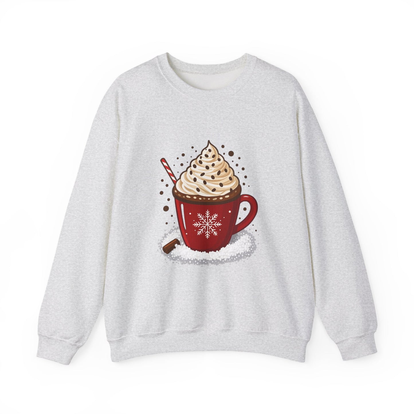 Unisex Heavy Blend™ mw2056 | Hot Cocoa Christmas Sweatshirt – Festive Holiday Mug Crewneck, Winter Hot Chocolate Pullover Sweater