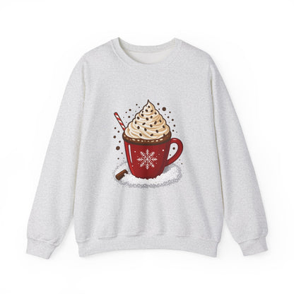Unisex Heavy Blend™ mw2056 | Hot Cocoa Christmas Sweatshirt – Festive Holiday Mug Crewneck, Winter Hot Chocolate Pullover Sweater