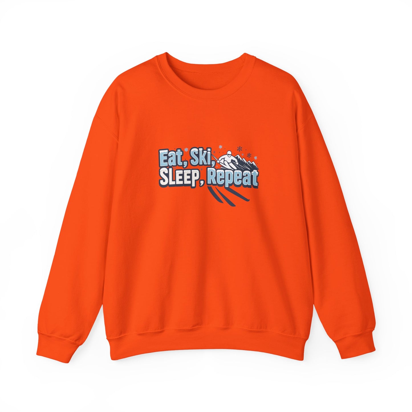 Unisex Heavy Blend™ mw2114 | Eat Ski Sleep Repeat Sweatshirt – Funny Skiing Winter Crewneck, Cozy Snow Sports Gift for Ski Lovers