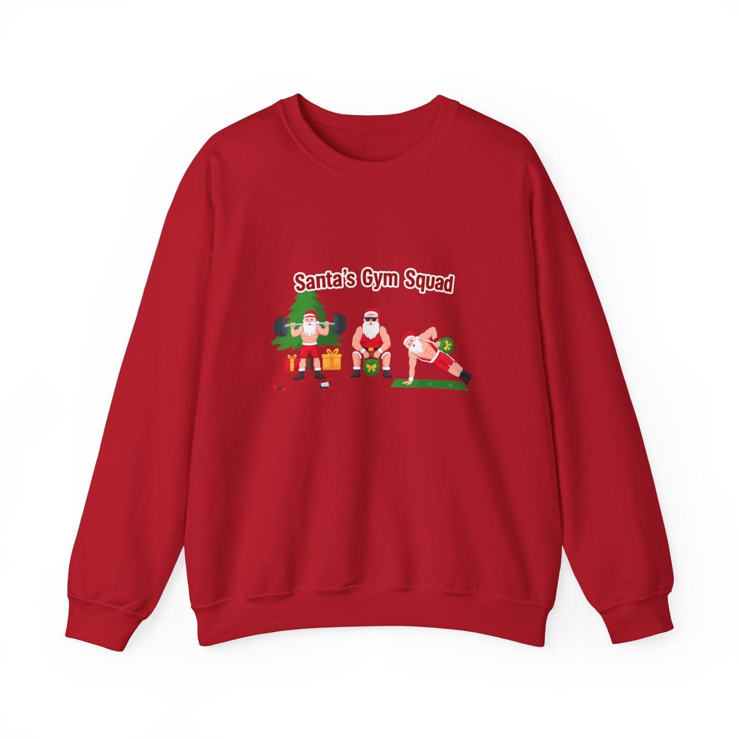 Unisex Heavy Blend™ mw2129 | Santa’s Gym Squad Christmas Sweatshirt – Funny Workout Holiday Crewneck, Festive Fitness Xmas Gift
