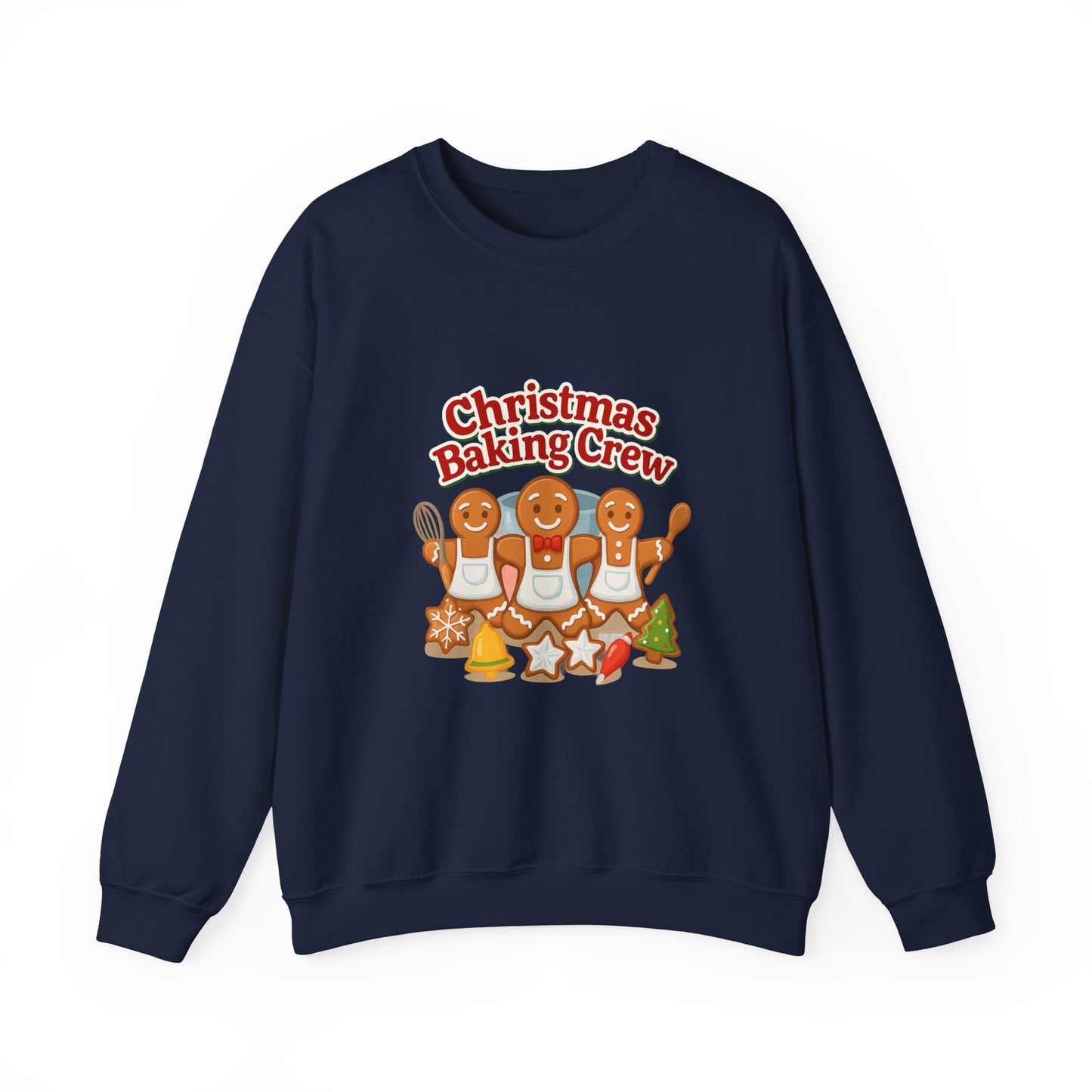 Unisex Heavy Blend™ mw2093 | Christmas Baking Crew Sweatshirt – Cute Gingerbread Cookie Holiday Pullover, Family Christmas Baking Shirt