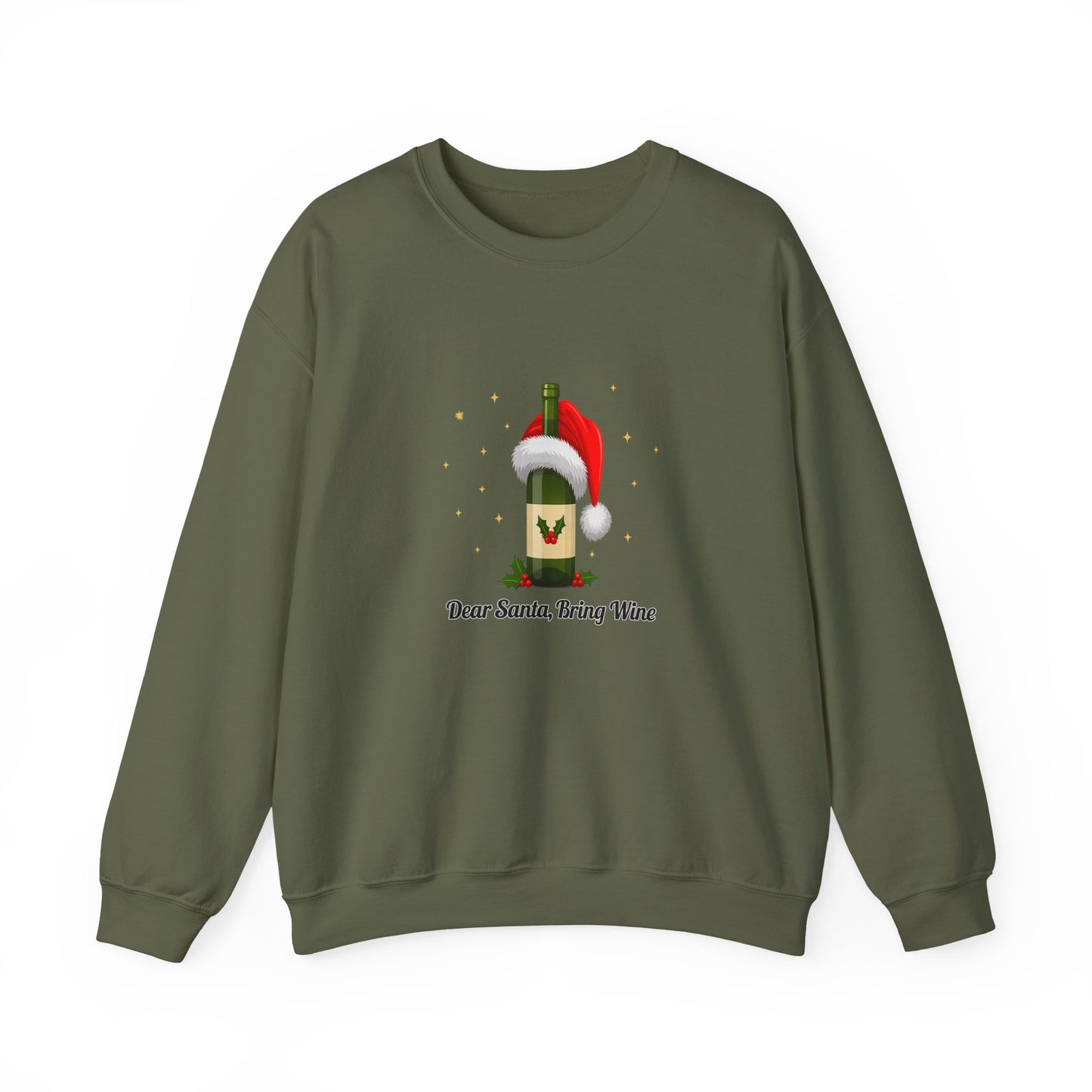 Unisex Heavy Blend™ mw2103 | Dear Santa Bring Wine Christmas Sweatshirt – Funny Holiday Crewneck, Festive Xmas Gift for Wine Lovers
