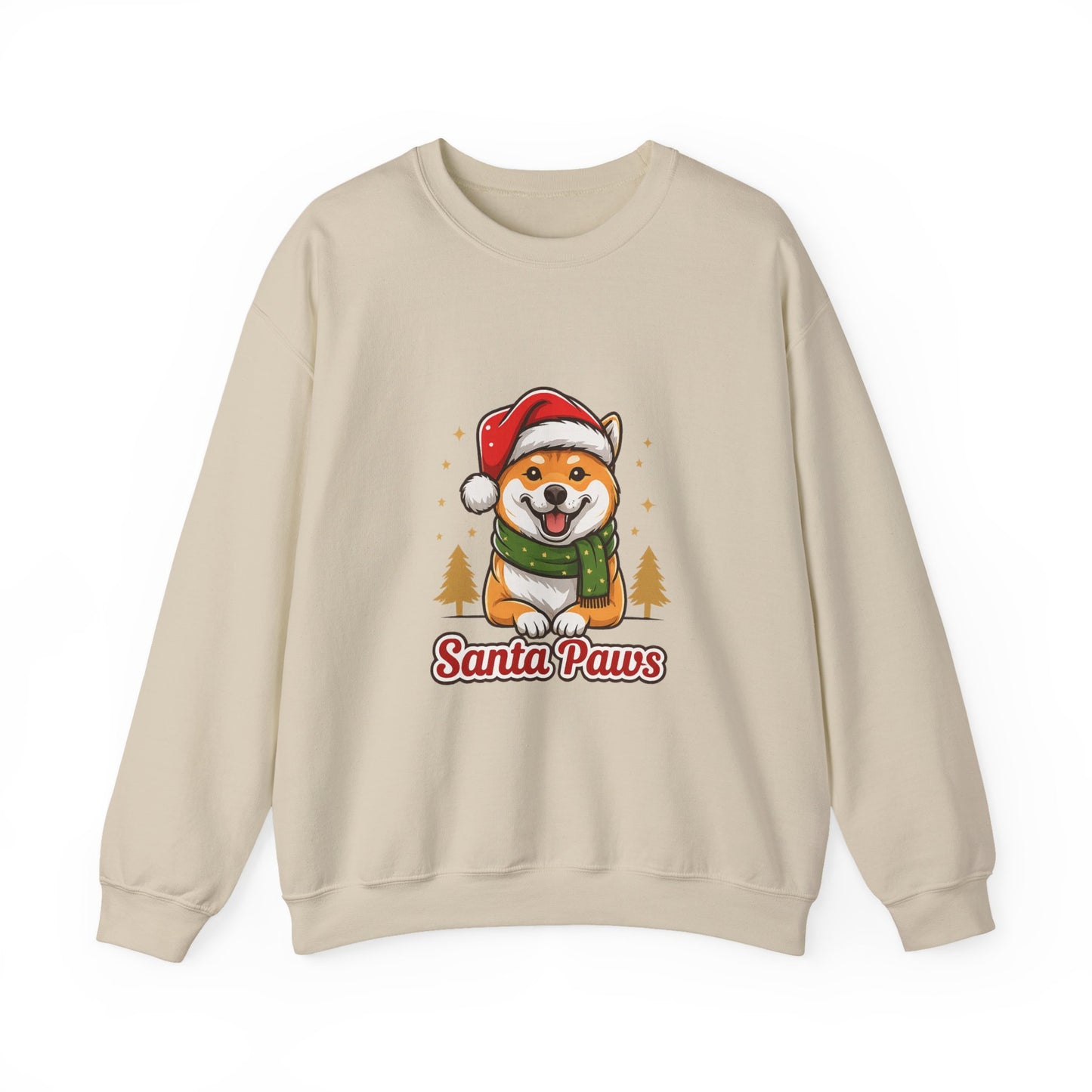 Unisex Heavy Blend™ mw2097 | Santa Paws Shiba Inu Christmas Sweatshirt – Cute Dog Holiday Crewneck, Festive Xmas Gift for Pet Lovers