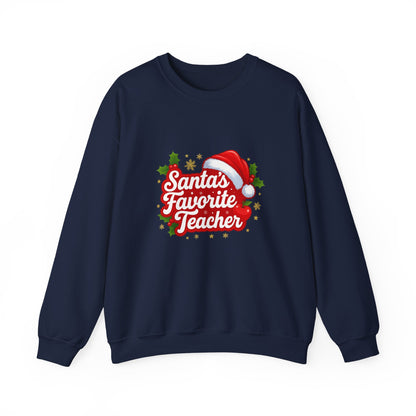 Unisex Heavy Blend™ mw2089 | Santa’s Favorite Teacher Sweatshirt – Cute Christmas Gift for Teachers, Holiday Pullover