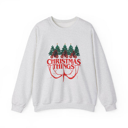 Unisex Heavy Blend™ mw2016 | Christmas Things Sweatshirt – Funny Holiday Crewneck | Cozy Unisex Winter Gift for Stranger Things Fans