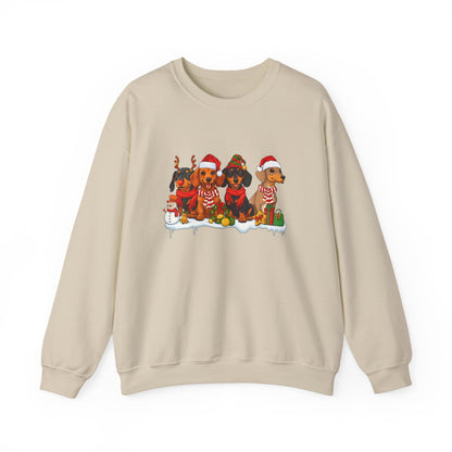 Unisex Heavy Blend™ mw2011 | Dachshund Christmas Sweatshirt – Cute Sausage Dog Holiday Crewneck | Funny Unisex Winter Gift