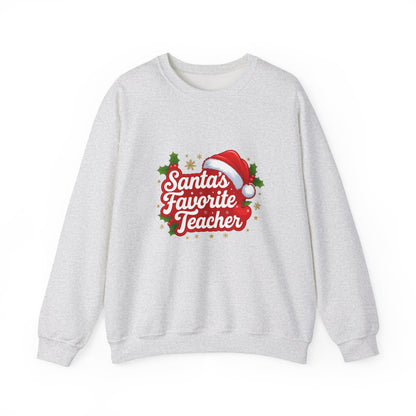 Unisex Heavy Blend™ mw2089 | Santa’s Favorite Teacher Sweatshirt – Cute Christmas Gift for Teachers, Holiday Pullover