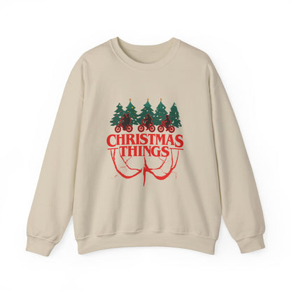 Unisex Heavy Blend™ mw2016 | Christmas Things Sweatshirt – Funny Holiday Crewneck | Cozy Unisex Winter Gift for Stranger Things Fans