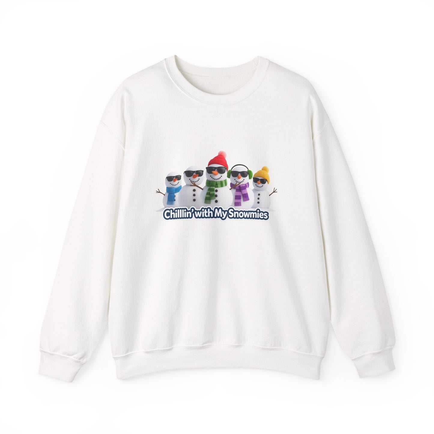 Unisex Heavy Blend™ mw2109 | Chillin’ With My Snowmies Christmas Sweatshirt – Funny Snowman Holiday Crewneck, Cute Winter Xmas Gift