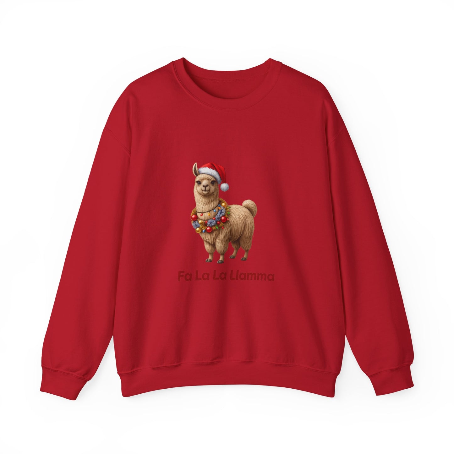 Unisex Heavy Blend™ mw2126 | Fa La La Llama Christmas Sweatshirt – Funny Holiday Llama Crewneck, Cute Festive Xmas Gift