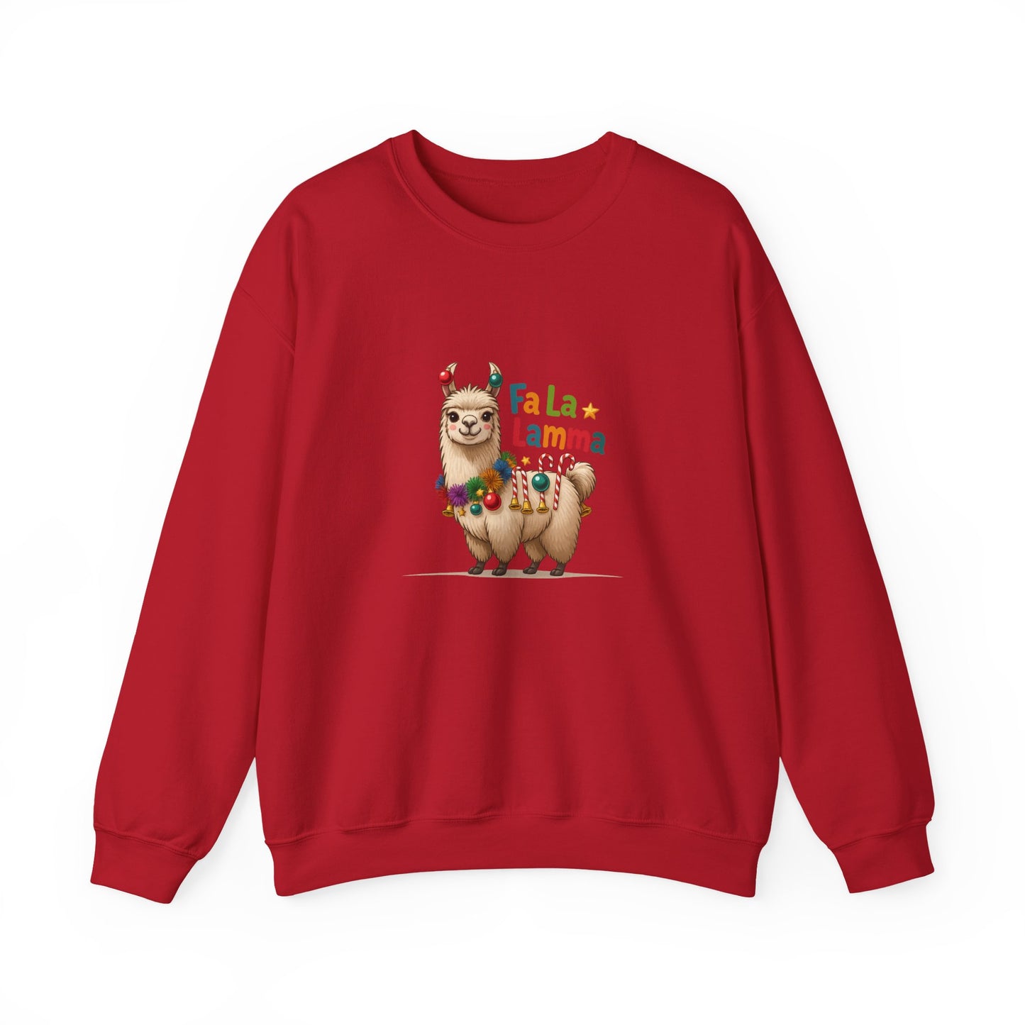Unisex Heavy Blend™ mw2124 | Fa La La Llama Christmas Sweatshirt – Funny Holiday Llama Crewneck, Cute Festive Xmas Gift