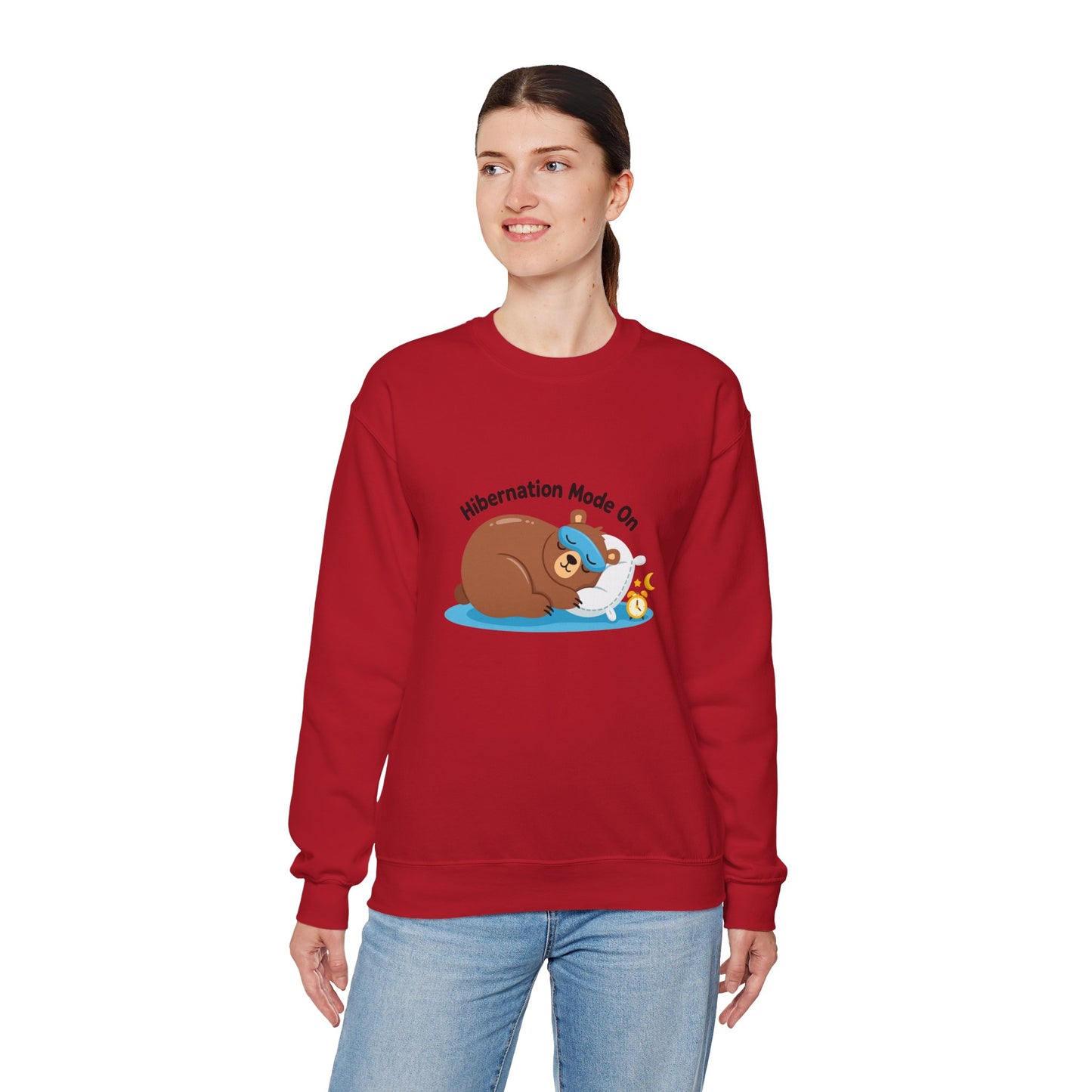 Unisex Heavy Blend™ mw2082 | Hibernation Mode On Bear Sweatshirt – Cozy Winter Sleepy Animal Pullover, Cute Lazy Day Sweater Gift