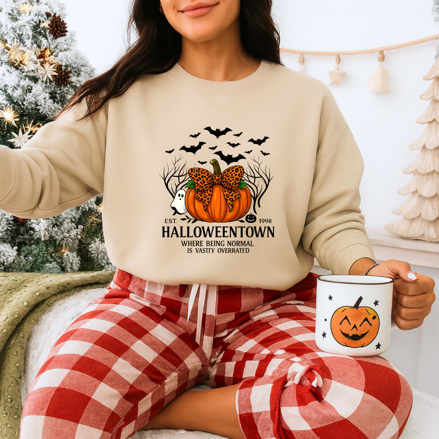 Unisex Heavy Blend™ Halloweentown Sweatshirt | Halloween Pumpkin Ghost Bat Sweater | Spooky Season Crewneck Fall Outfit | mw1002