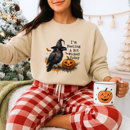 Unisex Heavy Blend™ Halloween Raven Sweatshirt – I’m Feeling Wicked Pumpkin Witch Design | mw1005