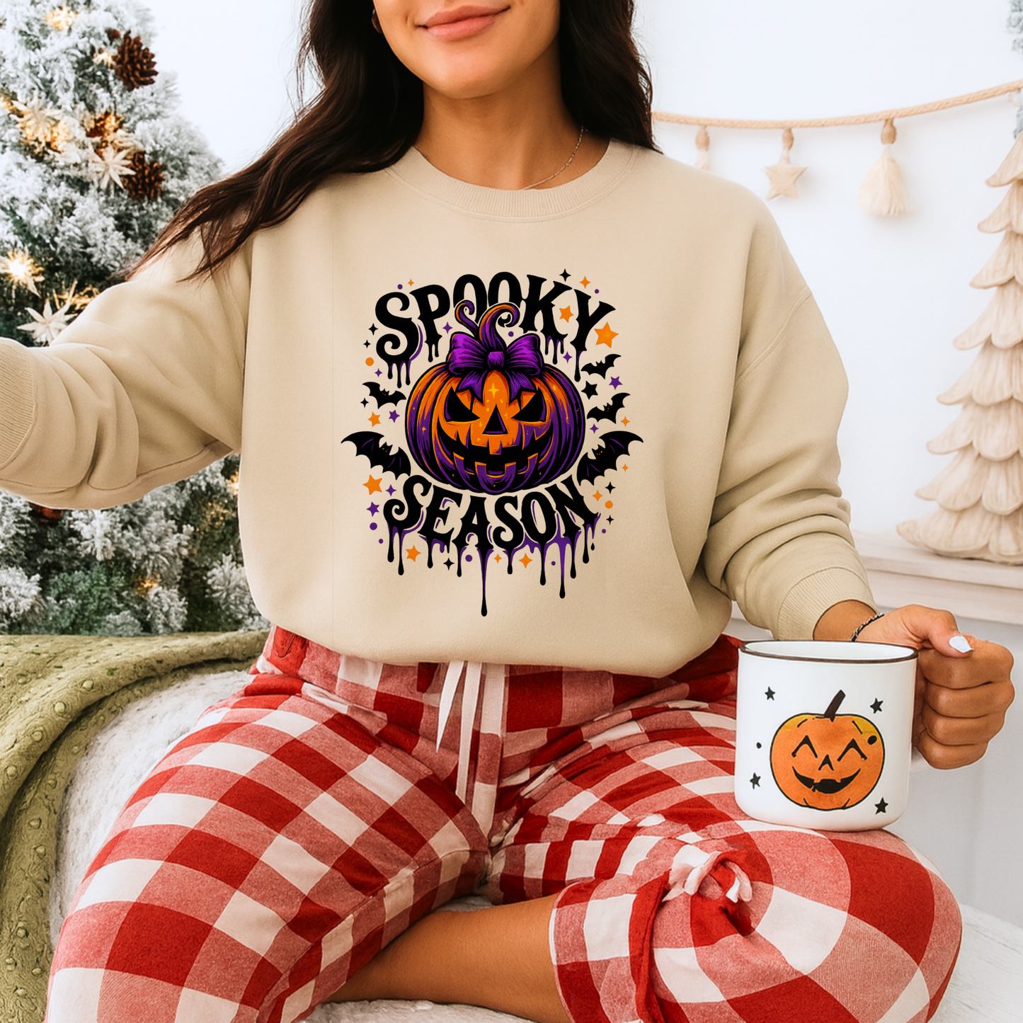 Unisex Heavy Blend™ Spooky Season Halloween Sweatshirt – Pumpkin Bat Gothic Fall Shirt | mw1021
