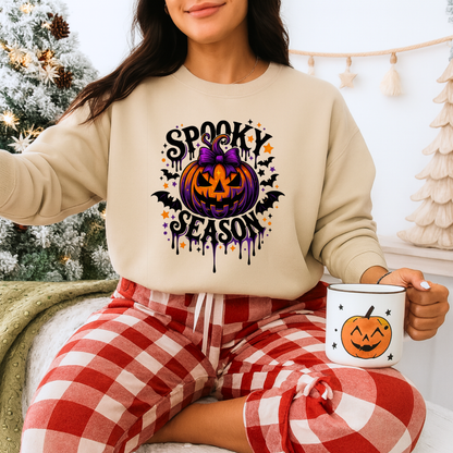 Unisex Heavy Blend™ Spooky Season Halloween Sweatshirt – Pumpkin Bat Gothic Fall Shirt | mw1021
