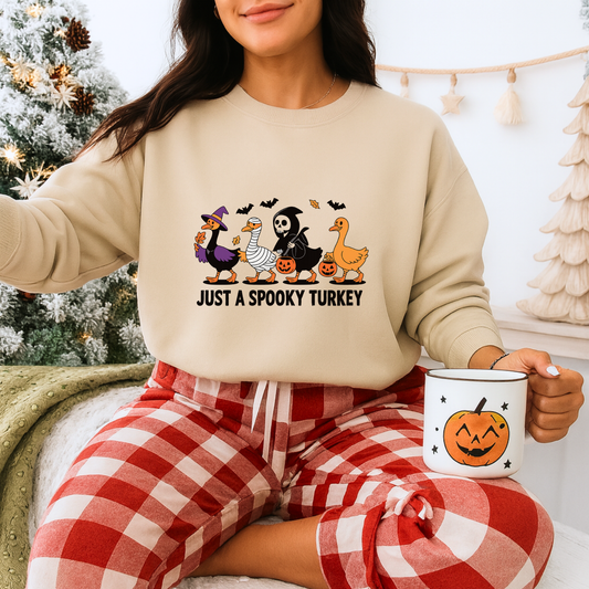 Unisex Heavy Blend™ Just a Spooky Turkey Sweatshirt – Funny Halloween Crewneck | mw1025