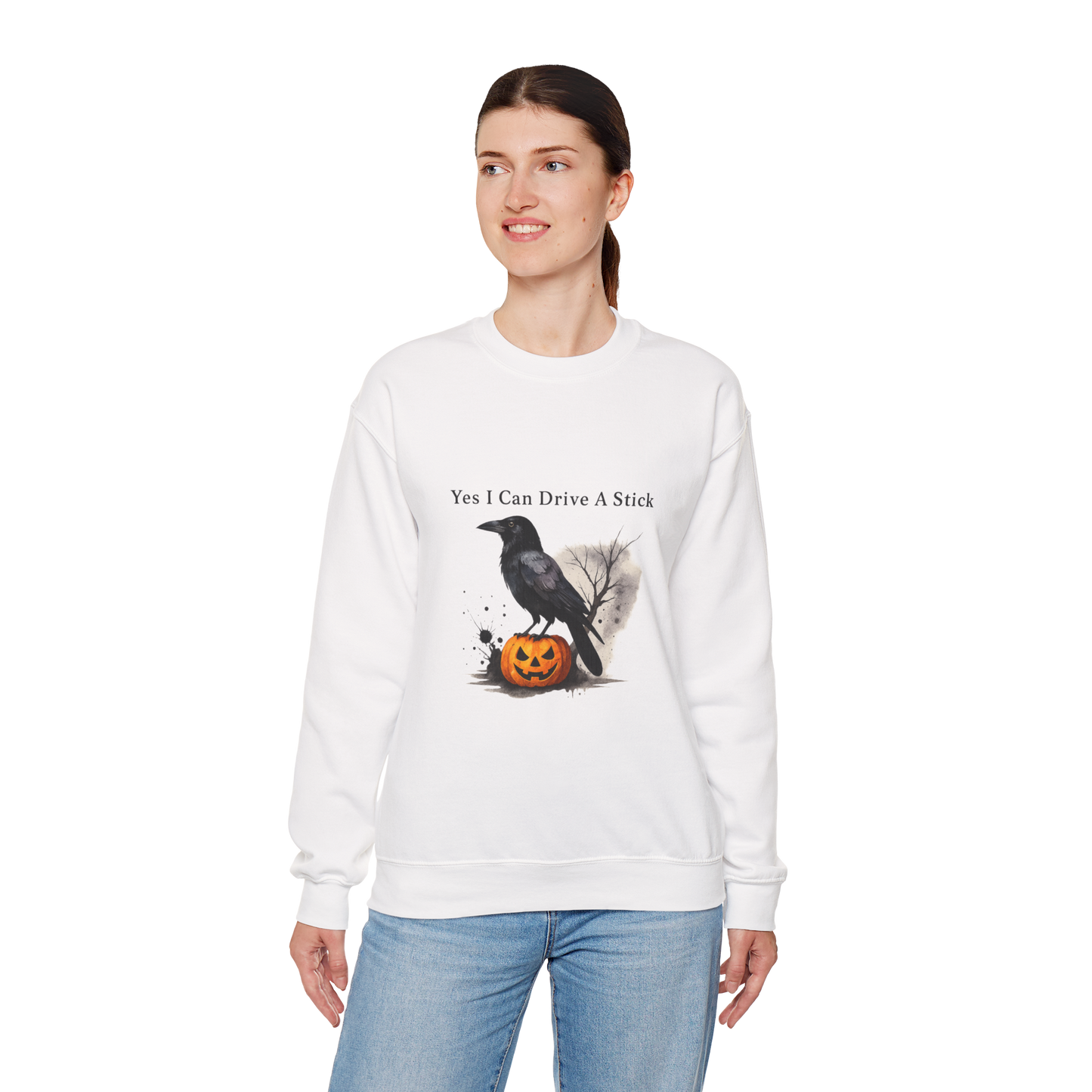 Unisex Heavy Blend™ Halloween Raven Sweatshirt – I’m Feeling Wicked Pumpkin Witch Design | mw1005