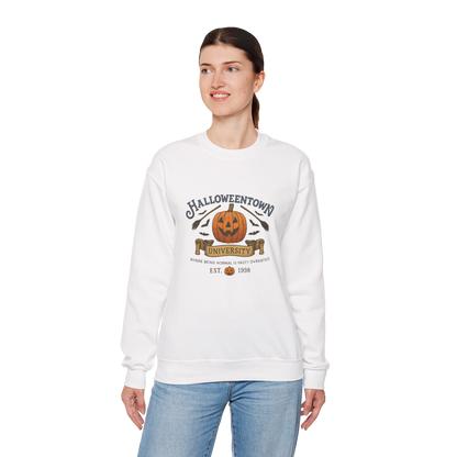 Unisex Heavy Blend™ Funny Collegiate Halloween Sweatshirt – Halloweentown University Style | mw1015