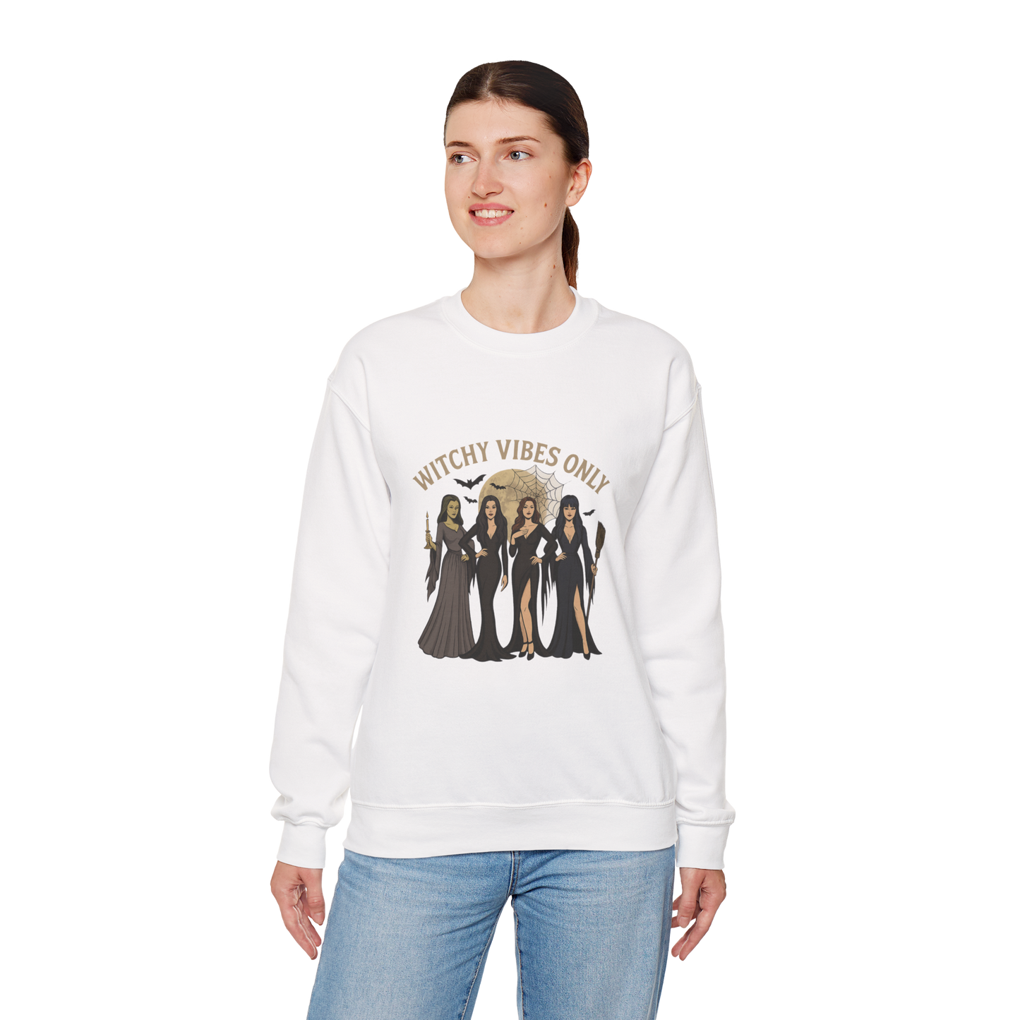 Unisex Heavy Blend™ Witchy Vibes Only Sweatshirt – Spooky Season Witches Crewneck | mw1014